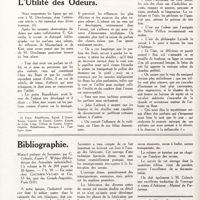 0145 - Page 132 - L'utilité des odeurs / Bibliographie. Manuel pratique du savonnier, par G. Calmels, d'après F. Wiltner (Bibliothèque des actualités industrielles)... En vente chez Gauthier-Villars et Compagnie...