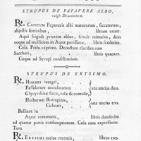 0003 - Page 3 - É galenicis. Syrupus de papavere albo, vulgò Diacodium / Syrupus de erysimo