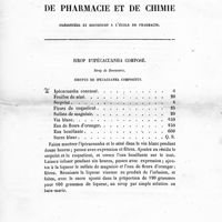 0006 - Page 5 - Synthèses de pharmacie et de chimie. Sirop d'ipécacuanha composé. Sirop de Desessartz. Sirupus de ipecacuanha compositus