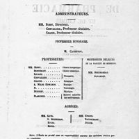 0003 - Page sans numérotation - [Liste des professeurs de l'école supérieure de pharmacie]