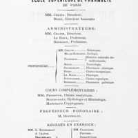 0004 - Page sans numérotation - [Liste des professeurs de l'école supérieure de pharmacie de Paris]