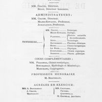 0004 - Page sans numérotation - [Liste des professeurs de l'école supérieure de pharmacie de Paris]