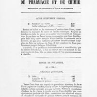 0005 - Page 3 - Synthèses de pharmacie et de chimie. Acide sulfureux dissous / Iodure de potassium. Ioduretum potassicum
