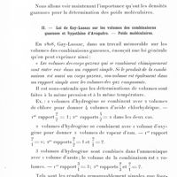 0016 - Page 14 - II. Loi de Gay-Lussac sur les volumes des combinaisons gazeuses et hypothèse d'Avogadro. - Poids moléculaires