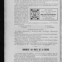 0026 - Page 22 - Nationale-Réglementation / Monument aux morts de la guerre