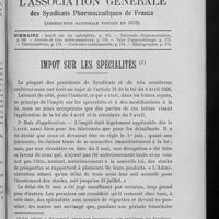 0197 - Page 161 - Sommaire / Impôt sur les spécialités