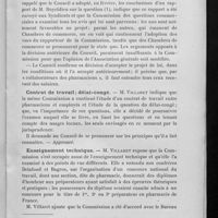 0012 - Page 9 - Conseil d'administration de l'Association générale. Réunions du 19 et du 20 novembre 1926 (suite). Impôt sur chiffre d'affaires / Projet de loi sur les congés / Contrat de travail ; délai-congé / Enseignement technique