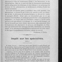 0037 - Page 35 - Au sujet des arsenicaux solubles utilisés en agriculture / Impôt sur les spécialités. (Suite)
