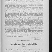 0057 - Page 55 - Assurances sociales. Comité intersyndical des groupements pharmaceutiques nationaux. Procès-verbal de séance / Impôt sur les spécialités. (Suite)