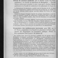 0186 - Page 184 - Bibliographie. Précis de matière médicale, par le Docteur Louis Planchon... - Nouvelle édition entièrement refondue et mise à jour par le Docteur Bretin... / Formulaire des médicaments nouveaux, pour 1928, par le Dr Weitz... Préface de M. le Professeur Paul Carnot...