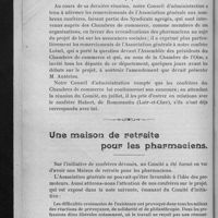 0198 - Page 196 - Comité économique / Une maison de retraite pour les pharmaciens