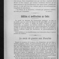 0314 - Page 312 - Assemblée générale de l'Association générale. Paris, 10 et 11 juillet 1928. (Suite du procès-verbal). Loi sur la journée de huit heures (A suivre.) / Addition et modifications au Codex / La croix de guerre aux Facultés