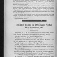0318 - Page 316 - [Nécrologie]. Armand Guimond / Assemblée générale de l'Association générale. Paris, 10 et 11 juillet 1928. (Suite du procès-verbal). Elections