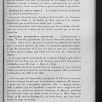 0327 - Page 325 - Assemblée générale de l'Association générale. Paris, 10 et 11 juillet 1928. (Suite du procès-verbal). Front unique permanent / Analyses par les laboratoires départementaux / Exercice de l'herboristerie / Prochaines Assemblées générales