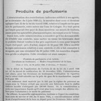 0413 - Page 419 - Cinquantenaire de l'Association générale. Compte rendu du banquet officiel, du mercredi 11 juillet, organisé avec le concours de la Chambre syndicale des pharmaciens de la Seine, dans les salons du quai d'Orsay. Discours de M. Oberkirch... / Produits de parfumerie