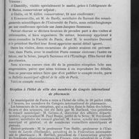 0421 - Page 427 - Cinquantenaire de l'Association générale. Réception à l'hôtel de ville des membres du Congrès international de pharmacie