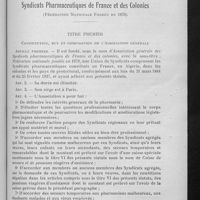 0517 - Page 523 - Statuts de l'Association générale des Syndicats pharmaceutiques de France et des Colonies. (Fédération nationale fondée en 1878)