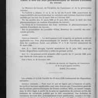 0598 - Page 2 - Tarif des frais pharmaceutiques en matière d'accidents du travail. Arrêté du 29 décembre 1927 fixant le tarif des frais pharmaceutiques en matière d'accidents du travail