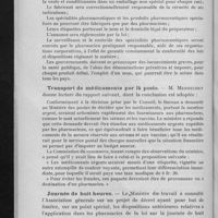 0147 - Page 146 - Conseil d'administration de l'Association générale. 12-13 mars 1929. Influence de l'industrie chimique pharmaceutique sur l'exercice de la profession / Transport de médicaments par la poste / Journée de huit heures
