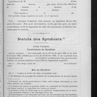 0424 - Page 417 - Le travail des employés / Statuts des Syndicats
