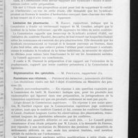 0198 - Page 195 - Partie officielle. Conseil d'administration de l'Association générale. Séance du 26 novembre 1929. Loi sur l'herboristerie / Limitation des pharmacies / Réglementation des spécialités / Fournitures aux réformés