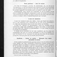 0613 - Page 610 - Pages commerciales. Renseignements divers. Vices cachés de la chose vendue / Frais généraux. - Prix de revient / L'acte de commerce / Syndicats. - Action en justice. - Nécessité d'un intérêt pécuniaire ou moral / Règlement des octrois
