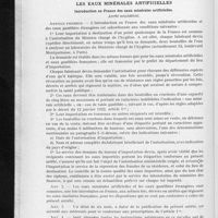 0038 - Page 32 - Partie officielle. Les eaux minérales artificielles. Introduction en France des eaux minérales artificielles