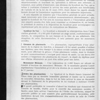0090 - Page 82 - Partie officielle. Bureau de l'Association générale. Séances du 15 janvier 1931. Fournitures au personnel des chemins de fer / Fournitures aux réformés / Syndicat du Var / Gérance de pharmacie / Monument Moissan / Ordre des pharmaciens / Paquetage de cotons