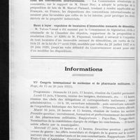 0200 - Page 184 - Au parlement. Réforme des impôts général et cédulaires sur le revenu et suppression de la taxe sur le chiffre d'affaires / Propriété industrielle : application, en France, aux Français, des dispositions des conventions internationales / Baux à loyer : expulsion de locataires d'immeubles menacés de démolition / Informations. VIe Congrès international de médecine et de pharmacie militaires. (La Haye, du 15 au 20 juin 1931)