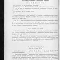 0224 - Page 208 - Partie officielle. Vaccins et sérums thérapeutiques / Assurances sociales. Pouvoirs des Conseils d'administration d'origine des caisses primaires d'assurances sociales / Le Code du travail