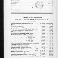 0891 - Page 844 - Tables des matières / Service des cessions