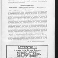 1325 - Page 779 - Pages professionnelles. La prescription biennale en matière de soins aux victimes de la guerre / Produits dentaires. Deux officines. - Gérance par non-pharmacien. - Association avec non-pharmacien