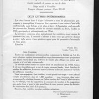 0057 - Page 29 - Association confraternelle des pharmaciens français. Société mutuelle de secours en cas de décès. Deux lettres intéressantes
