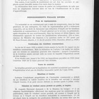 0091 - Page 47 - Pages fiscales. Impôt général sur le revenu. Impôt sur les salaires des ouvriers et employés. Déclaration obligatoire / Renseignements fiscaux divers. Frais de représentation / Vérification des bénéfices commerciaux / Vente du matériel / Bénéfices et foncier / Chimiste ne vendant aucun produit au public, et impôts