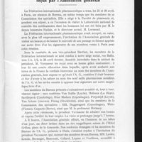 0420 - Page 227 - La fédération internationale pharmaceutique reçue par l'Association générale