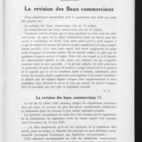 0974 - Page 619 - Pages commerciales. La révision des baux commerciaux. La révision des baux commerciaux