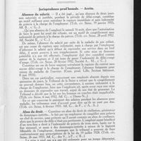 1230 - Page 761 - Pages prud'homales. Jurisprudence prud'homale. - Arrêts. Absence du salarié / Abus du droit