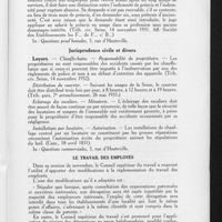 1232 - Page 763 - Pages prud'homales. Jurisprudence prud'homale. - Arrêts. Ancienneté de services / Jurisprudence civile et divers. Loyers / Le travail des employés