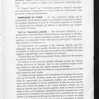 1366 - Page 277 - Conseil d'administration de l'Association générale. Commission du commerce. Dépôts de médicaments / Commission du tarif. Tarif de l'Association générale
