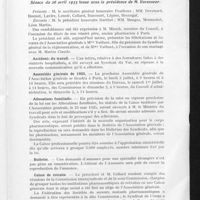 1370 - Page 281 - Bureau de l'Association générale. Séance du 26 avril 1933. Accidents du travail / Assemblée générale de 1933 / Allocations familiales / Bulletin / Caisse de retraite