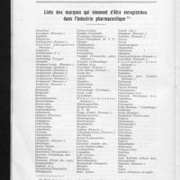 1385 - Page 294 - Pages professionnelles. Exercice de la pharmacie / Liste des marques qui viennent d'être enregistrées dans l'industrie pharmaceutique