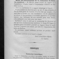 0124 - Page 30 - Extrait des procès-verbaux des séances du Conseil d'administration / Chronique. Distinction honorifique