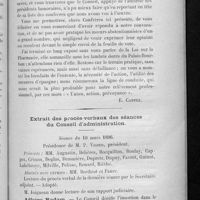 0079 - Page 75 - Compte rendu des travaux du Conseil d'administration pendant l'année 1895-1896, présenté par M. Cappez... / Extrait des procès-verbaux des séances du Conseil d'administration
