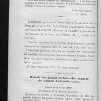 0052 - Page 48 - Association générale des pharmaciens de France. Procès-verbal de la séance du Conseil d'administration du 25 février 1897 / Extrait des procès-verbaux des séances du Conseil d'administration