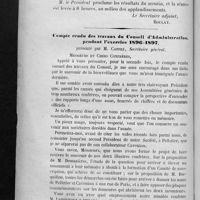 0070 - Page 66 - Procès-verbal de l'Assemblée générale annuelle du 15 avril 1897 / Compte rendu des travaux du Conseil d'administration, pendant l'exercice 1896-1897, présenté par M. Cappez...