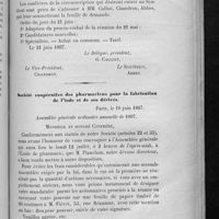 0127 - Page 123 - Compte rendu de la réunion de la 6e circonscription / Société coopérative des pharmaciens pour la fabrication de l'iode et de ses dérivés