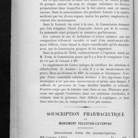 0224 - Page 220 - Association générale. Rapport de la Commission d'études de la société de prévoyance relativement au nouveau Codex (suite) ; par M. Desvignes... / Souscription pharmaceutique au monument Pelletier-Caventou