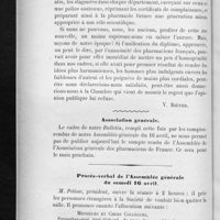0072 - Page 68 - La loi sur la pharmacie / Association générale / Procès-verbal de l'Assemblée générale du samedi 16 avril