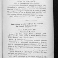 0025 - Page 21 - Hygiène et apéritifs / Extrait des procès-verbaux des séances du Conseil d'administration