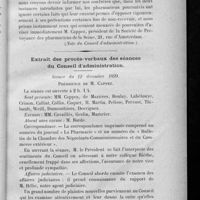 0011 - Page 259 - Communication importante. Emploi du mot « créoline » / Extrait des procès-verbaux des séances du Conseil d'administration